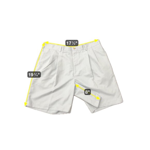 Van Heusen Light Blue Pleated Front Mens Shorts Size 38 100% Polyester Made In T - Picture 6 of 9